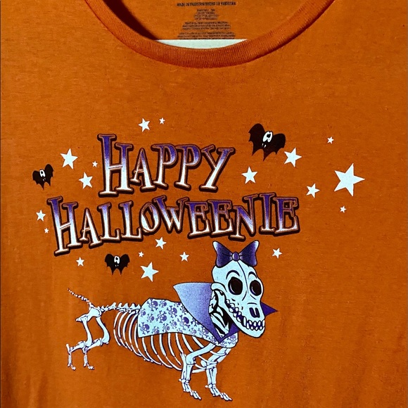 Happy Halloweenie!  Cute wiener dog Halloween t-shirt - Picture 12 of 15